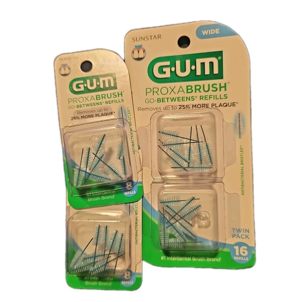 GUM Proxabrush REFILLS MODERATE 8 ct ( 4 pack ) 32 tips total ( New In Packaging